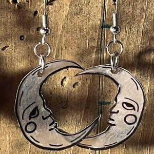 Moon Face Drop Earrings